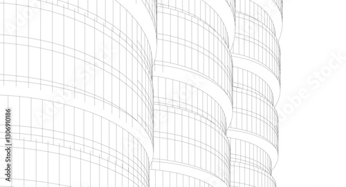 Urban Wireframe – Modern Architectural Perspective