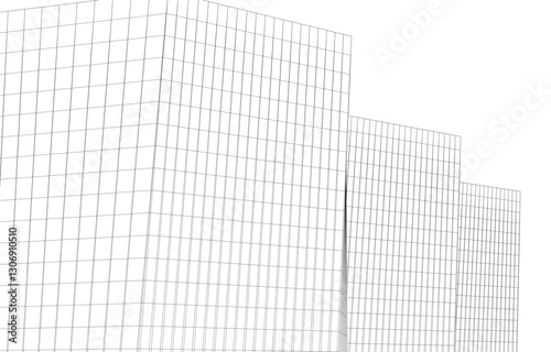 Urban Wireframe – Modern Architectural Perspective