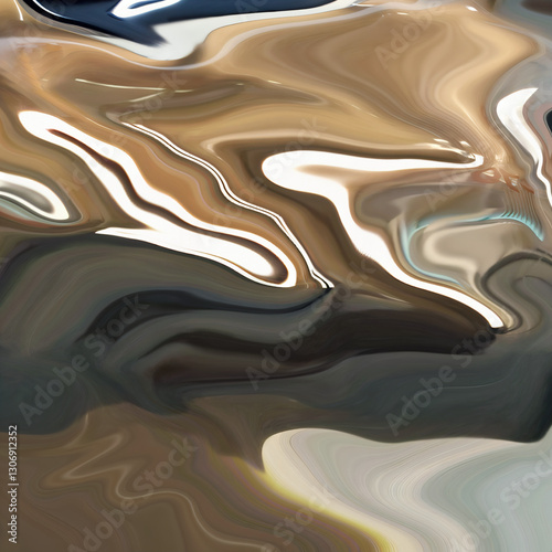 Melting Form, abstract art ,black and white abstract, abstract liquid wave background