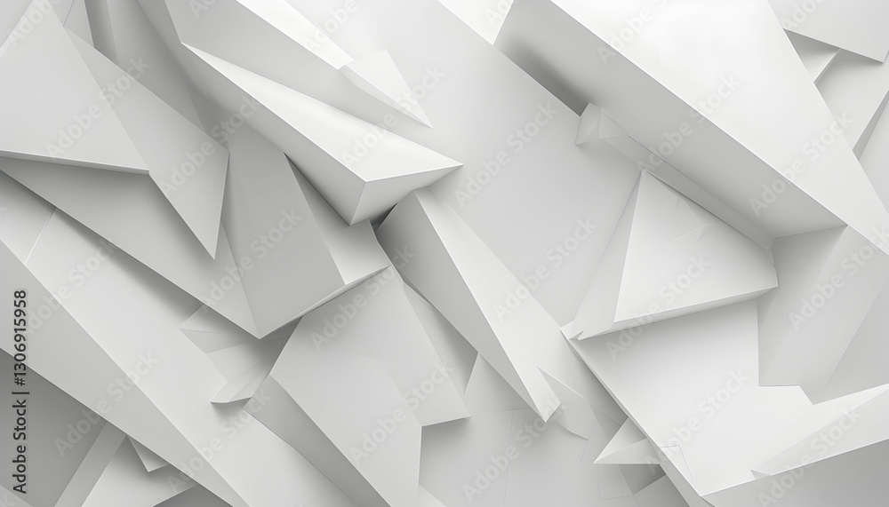 Fototapeta premium Abstract White Triangular Geometric Background
