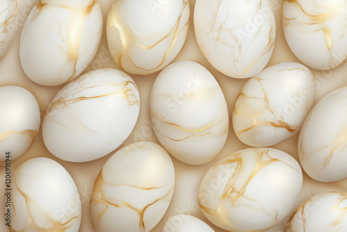 golden easter eggs pattern, hyper realistic