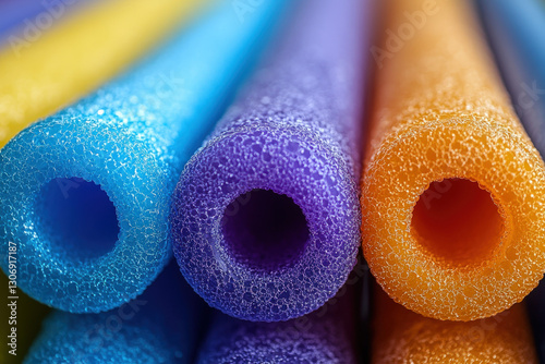 A bright and colorful pool ...