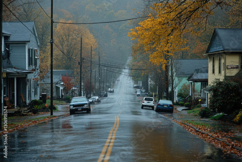 A charming street in Springfield, Ohio, peaceful and picturesque, small-town vibe