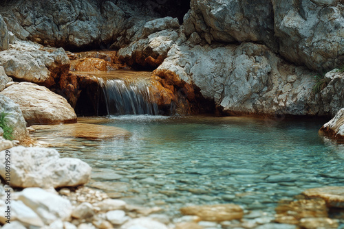 A clear mountain spring, fr...