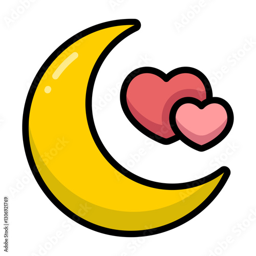 Simple Honeymoon colorful icon. The icon can be used for websites, print templates, presentation templates, illustrations, etc	
