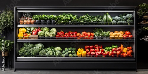 Wallpaper Mural Fresh produce displayed on shelves in store Torontodigital.ca