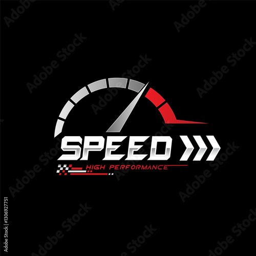 Speed of flaming speedometer for racing event. vector eps10