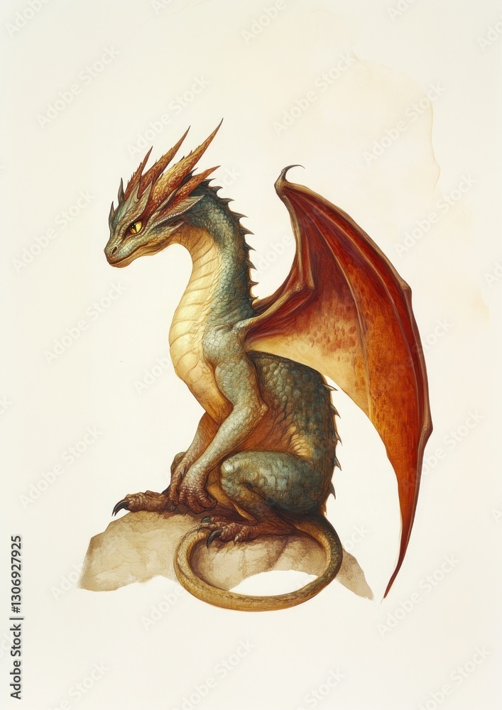 Naklejka premium A Chimaera illustration reptile dragon.