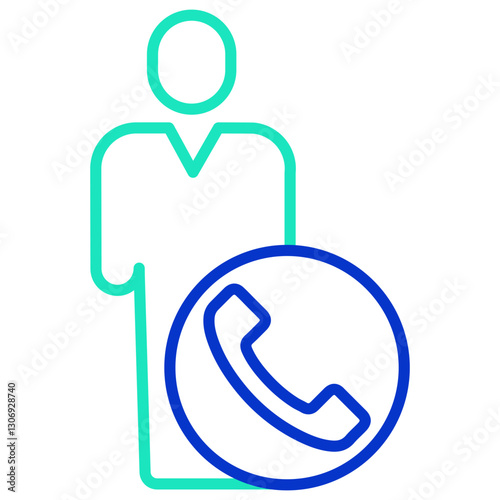 Call outline dual color icon