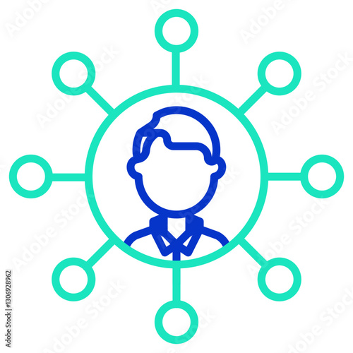 Enterprise outline dual color icon