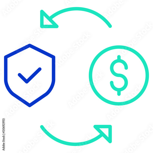 Funds protection outline dual color icon