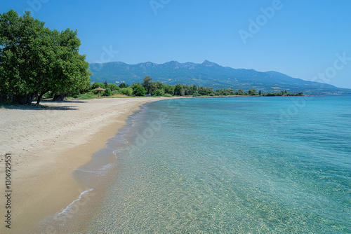 A scenic beach at Akrogiali...