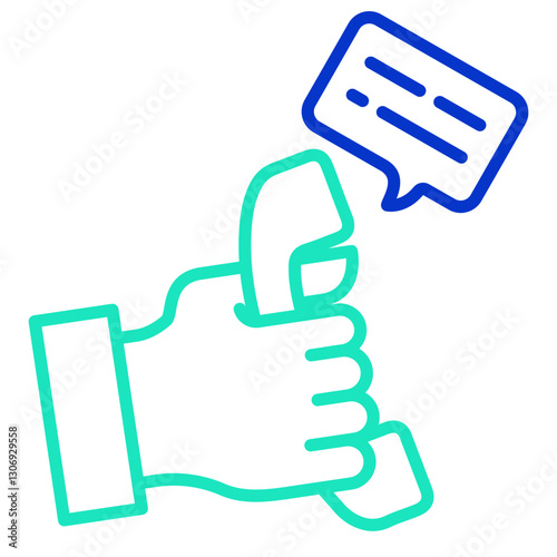 Support call outline dual color icon
