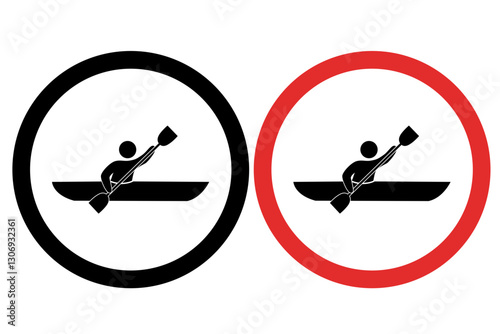 No Kayaking Prohibited Sign Icons