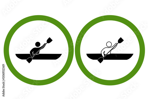 Kayaker Paddling  Icons