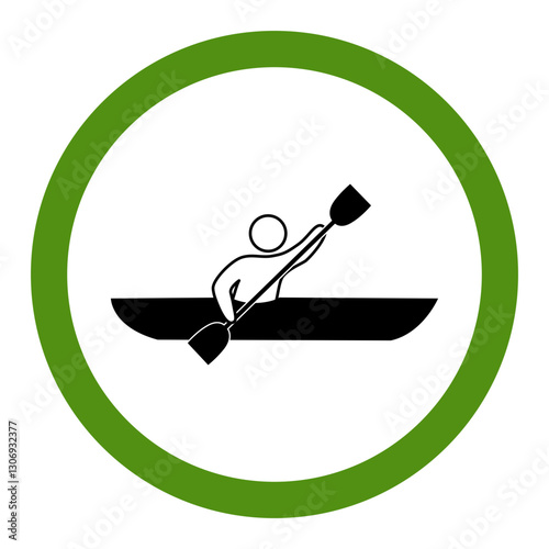 Kayaker Paddling  Icon
