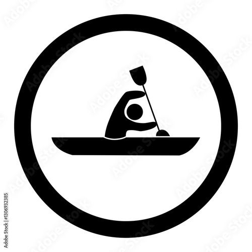 Kayaker Paddling  Icon