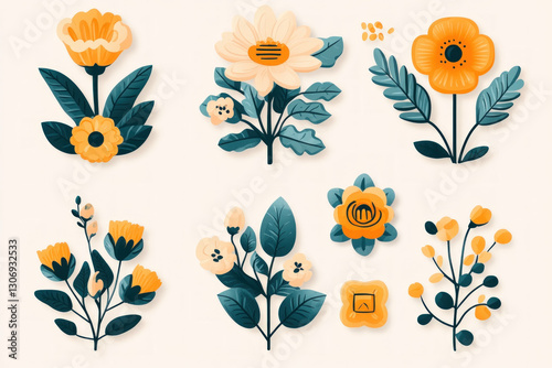 A vector graphic featuring ...