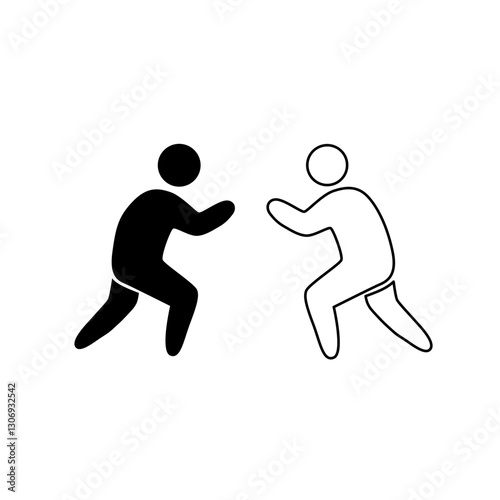 Two boxers fight icon