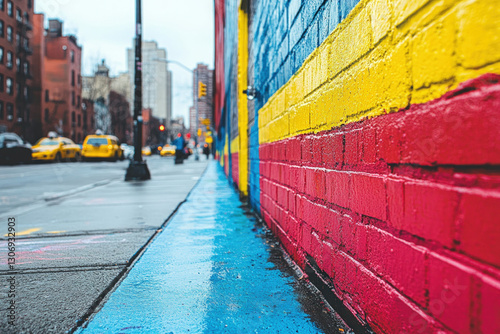 A vibrant graffiti wall in ...