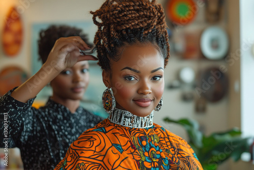 An African hair dresser sty...