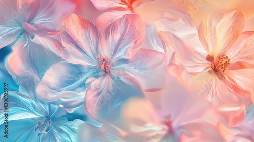 Soft Pastel Floral Background with Delicate Petals and Colors