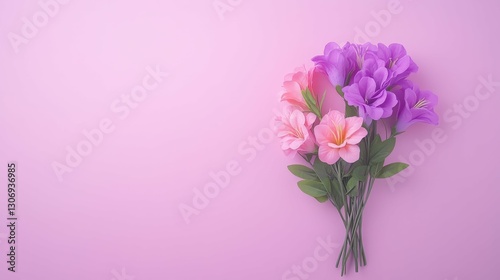 Wallpaper Mural Creative floral arrangement with purple and pink flowers for fun design and decoration Torontodigital.ca