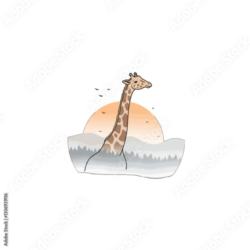 Giraffe Vector Logo Design