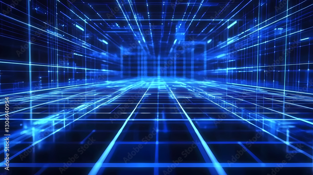 Futuristic Tech Space with Lines and Shapes Futuristic Tech Space with Lines and Shapes