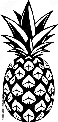 Minimalist Pineapple Silhouette for Logos, Icons, and Simple Art Graphics