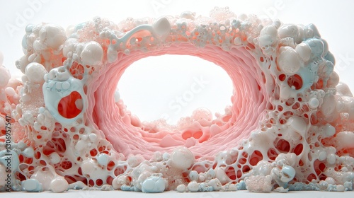 Abstract Foam Structure Tunnel With Pale Colors