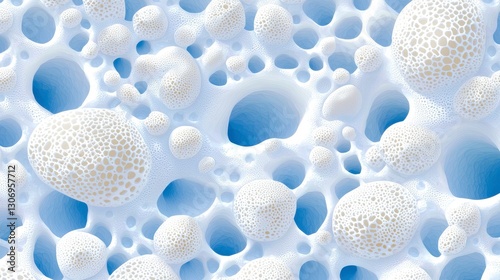Abstract Light Blue and Off White Bubble Texture Background