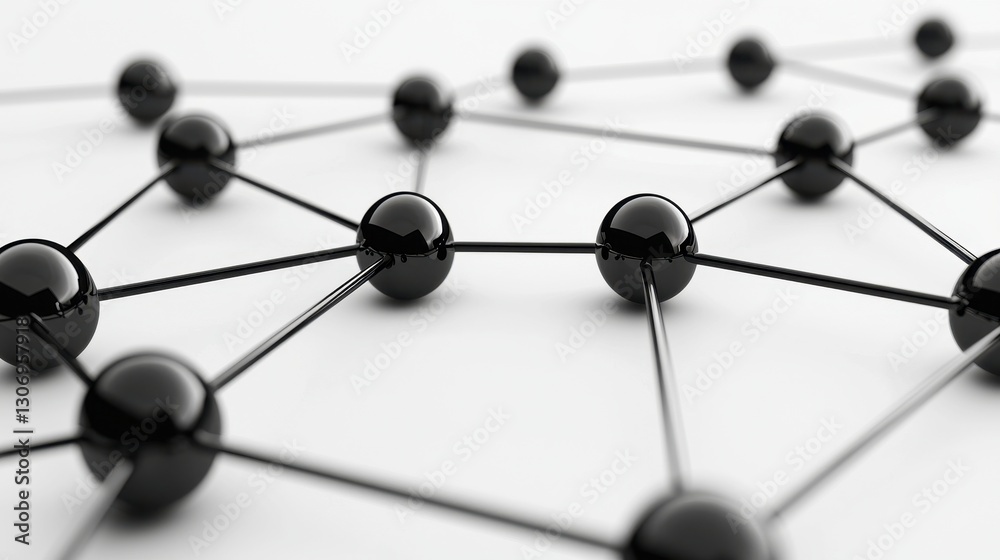 Abstract Network Graphic With Black Spheres And Lines Abstract Network Graphic With Black Spheres And Lines