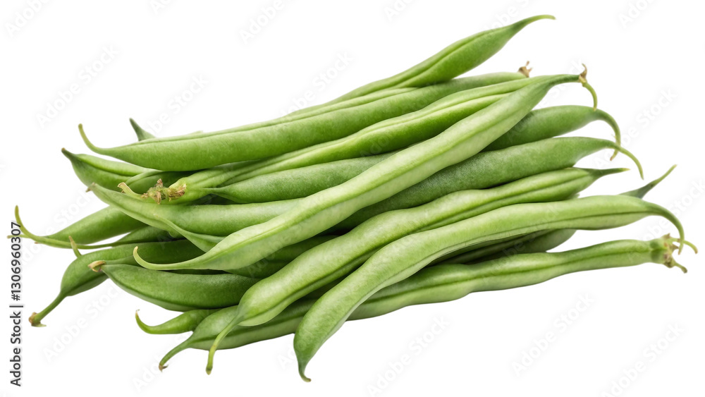 Fresh raw green beans isolated on white background. Suitable for marketing or business purposes. PNG file Fresh raw green beans isolated on white background. Suitable for marketing or business purposes. PNG file