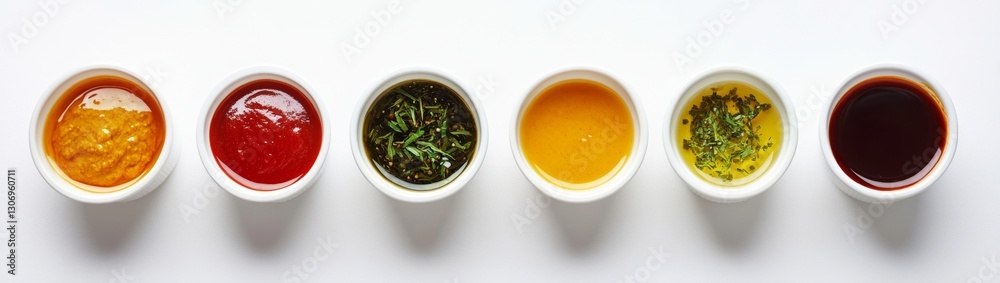 Variety of Dips in Small Bowls Variety of Dips in Small Bowls