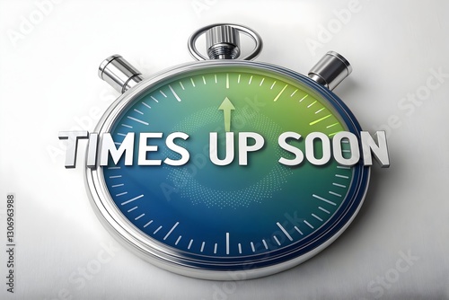 Stopwatch Showing Times Up Soon Urgency
