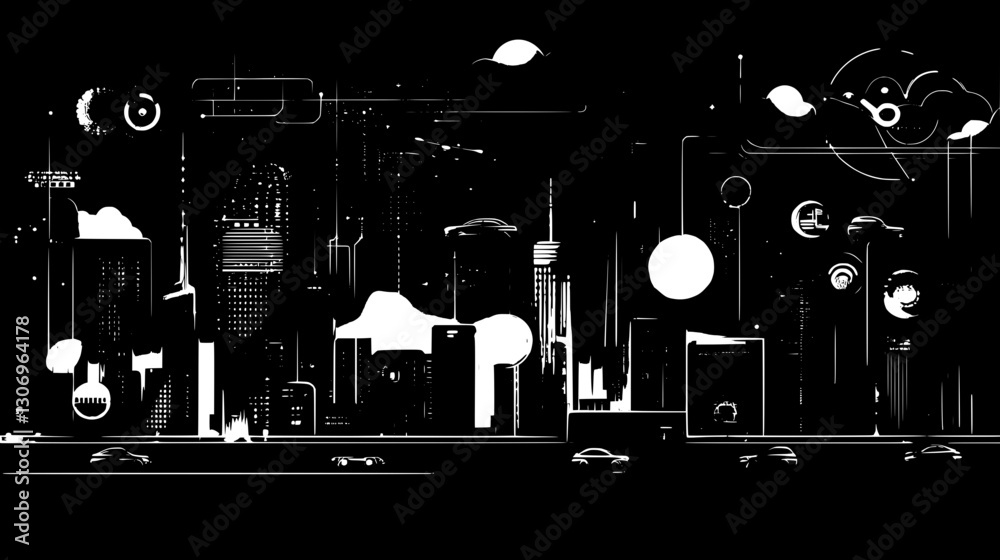 Futuristic Cityscape with Neon Lights Futuristic Cityscape with Neon Lights