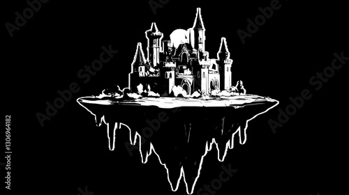 Floating Castle Fantasy Art