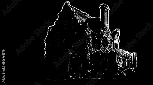 Abandoned Mansion Covered in Ivy