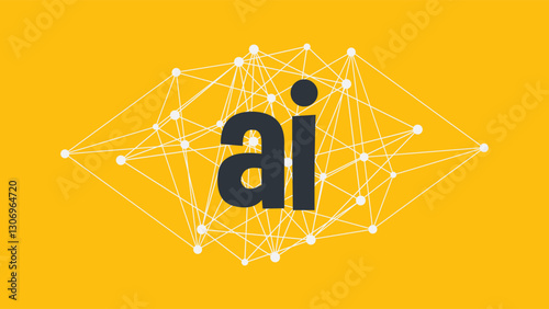 Artificial intelligence. Deep learning. Smart digital technology. AI vector illustration for science, web design, business. Triangle network pattern