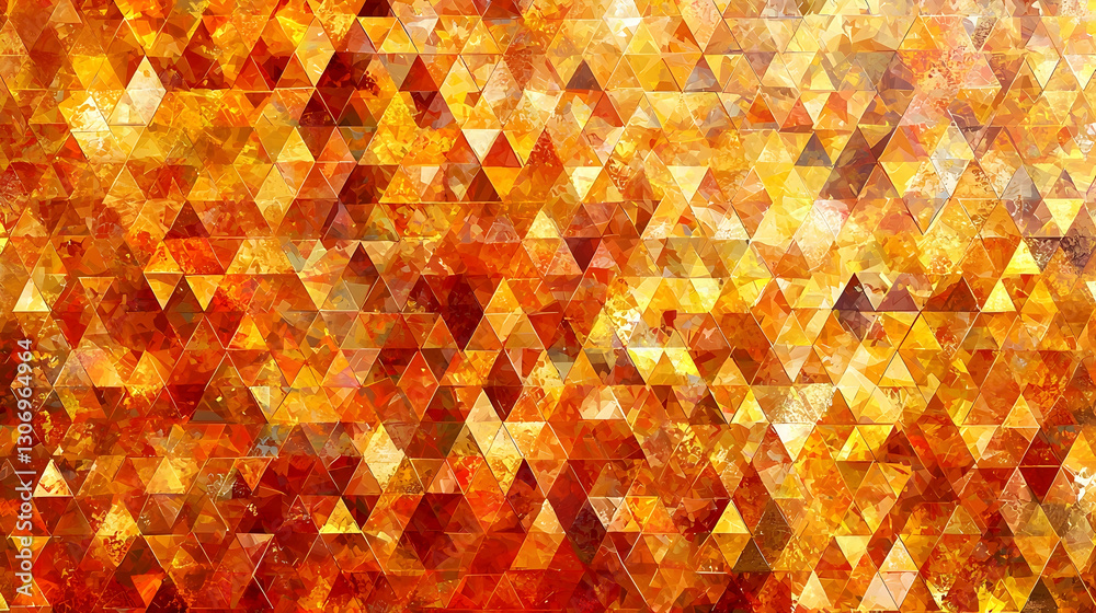 Abstract Autumn Triangle Mosaic Background Texture