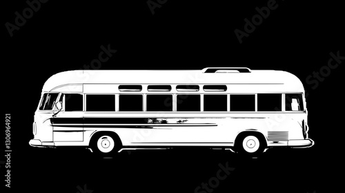 Vintage Retro Bus Illustration