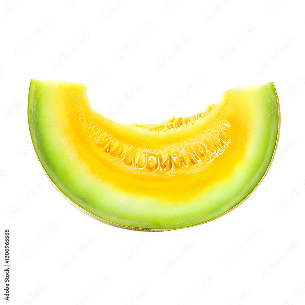 Fresh melon slice isolated on transparent background with clipping path Fresh melon slice isolated on transparent background with clipping path