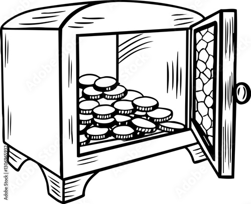 gold investment and diversification icons corrections Vintage cookie jar with cookies visible through an open door.