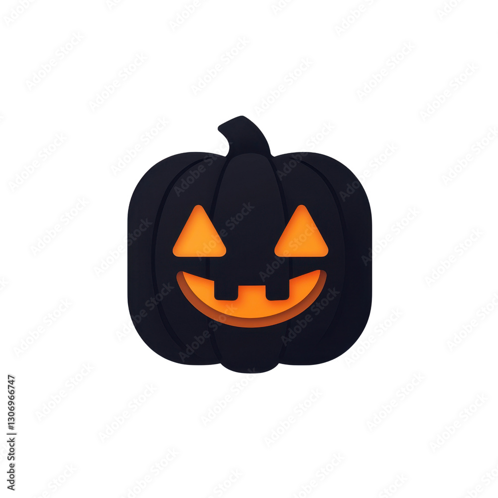 Stylized Halloween Pumpkin with Carved Face, Smooth Surface, and Soft Glow, Perfect for Fall Decorations and Seasonal Celebrations Stylized Halloween Pumpkin with Carved Face, Smooth Surface, and Soft Glow, Perfect for Fall Decorations and Seasonal Celebrations