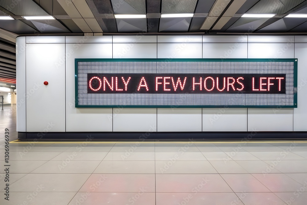 Digital Sign Showing Only Few Hours Left , Urgency