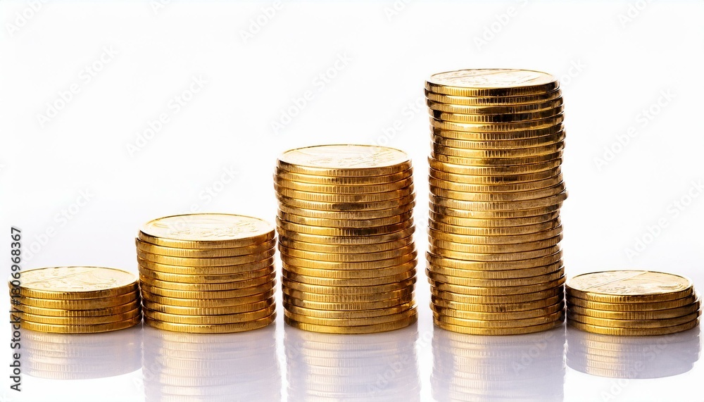 gold coins isolated on white background gold coins isolated on white background