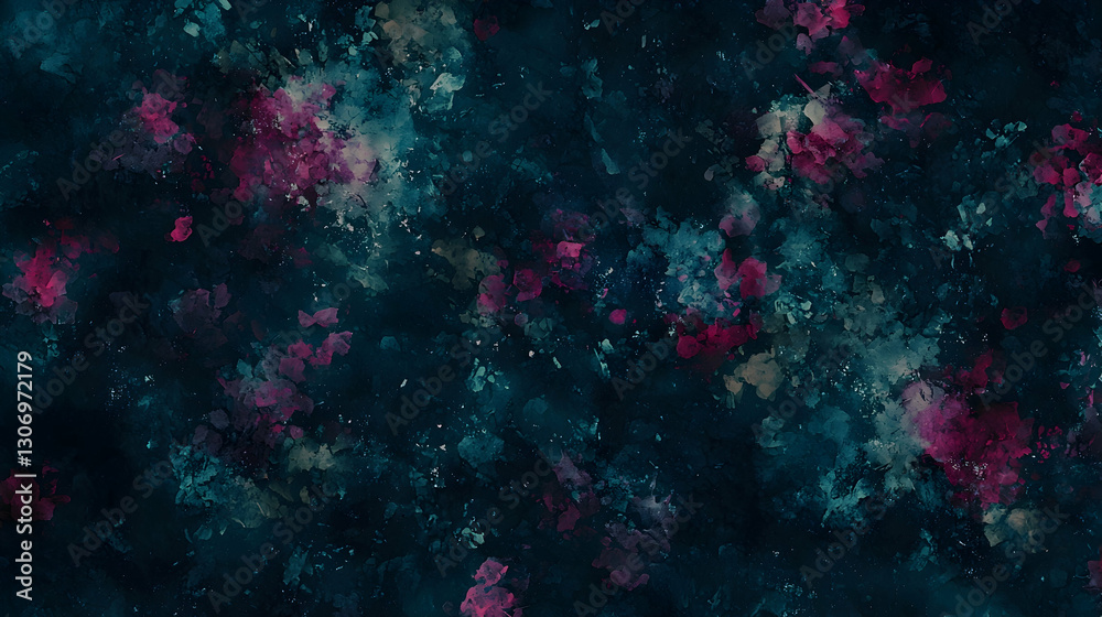 Fototapeta premium Abstract Dark Blue Watercolor Splashes Background Texture for Design