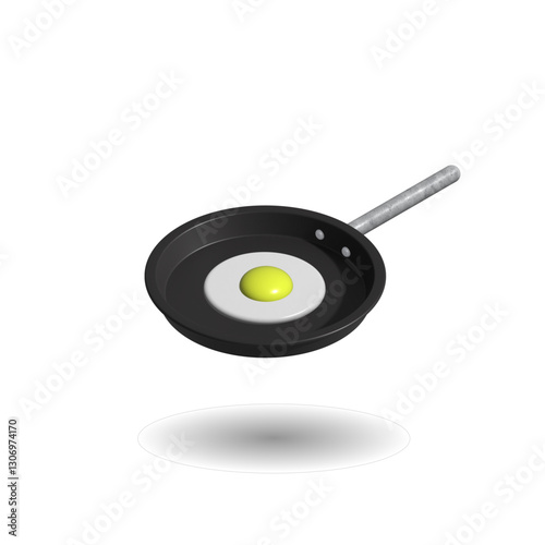 fried eggs in a frying pan	
