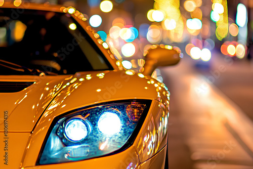 car, headlight, closeup, reflection, automotive, vehicle, design, modern, glossy, metal, luxury, detail, transportation, auto, technology, exterior, shiny, chrome, stylish, lighting, mechanical, front photo
